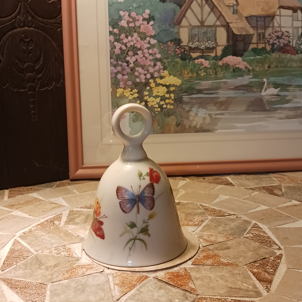 Floral and Butterfly Ceramic Bell